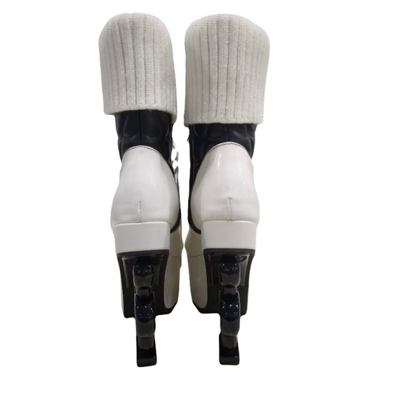 RARE! 🎶 MONSTER HIGH X YRU Operetta Phantom Platform Boots Black/White Sz 8 🎵 - Picture 5 of 14